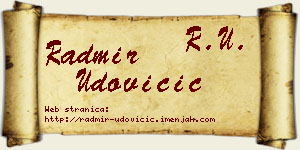 Radmir Udovičić vizit kartica